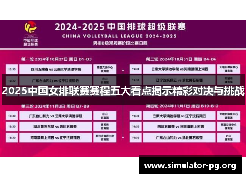 2025中国女排联赛赛程五大看点揭示精彩对决与挑战